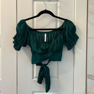 Green crop top